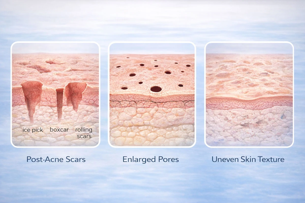 differenza tra post-acne pori dilatati e texture cutanea irregolare