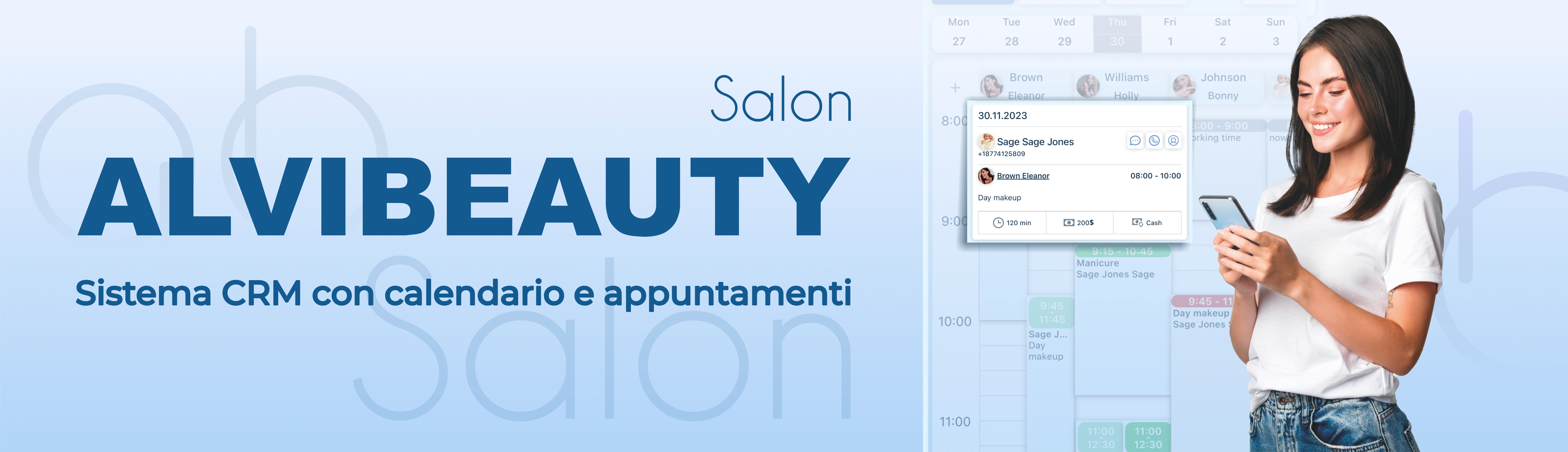 Il sistema CRM per saloni di bellezza e maestri di bellezza AlviBeauty Salon
